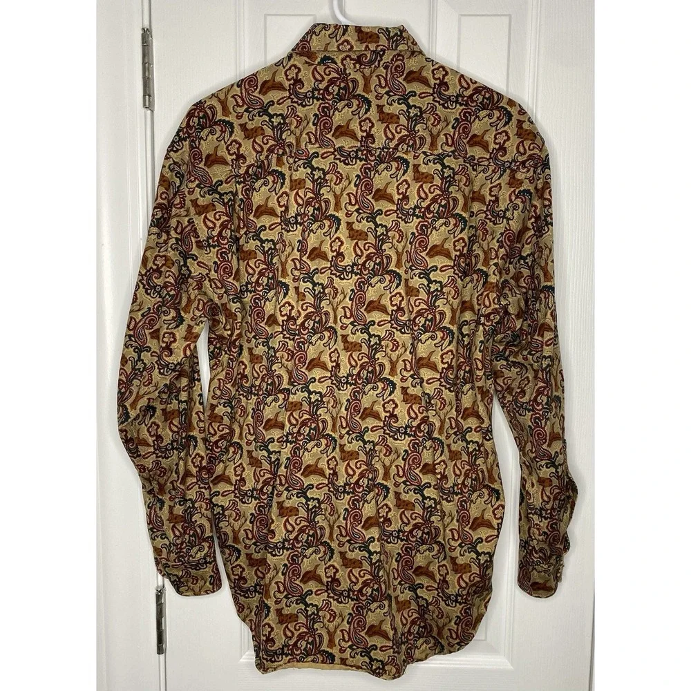 Banana Republic‎ Men's Safari Vintage Animal Paisley Print Button Shirt Size S
